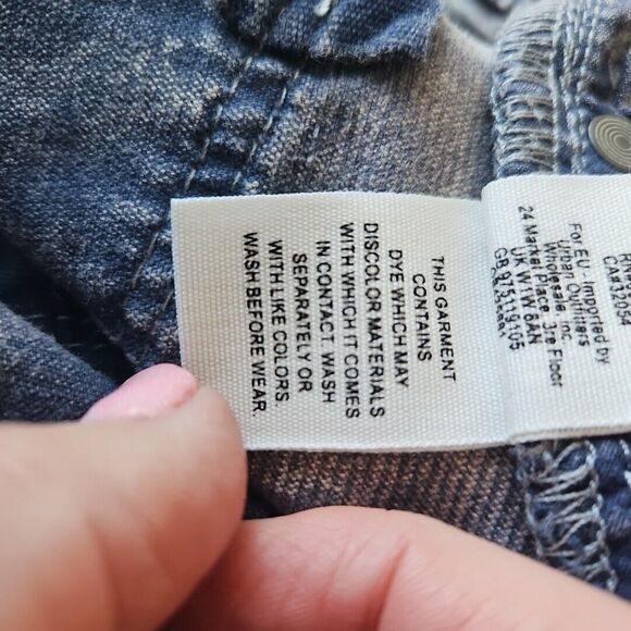 Free‎ People Women’s Cream/Denim Wash Thin Corduroy Pants Size 26  Low Rise GUC! - Picture 8 of 8